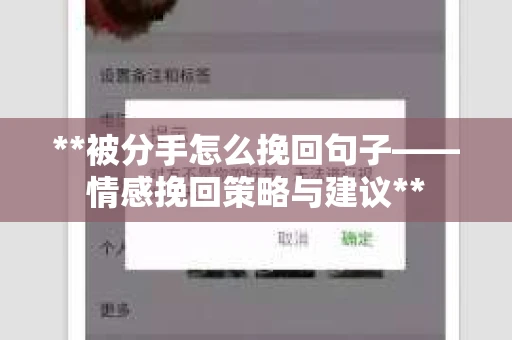 **被分手怎么挽回句子——情感挽回策略与建议**