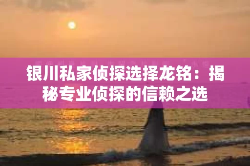 银川私家侦探选择龙铭：揭秘专业侦探的信赖之选