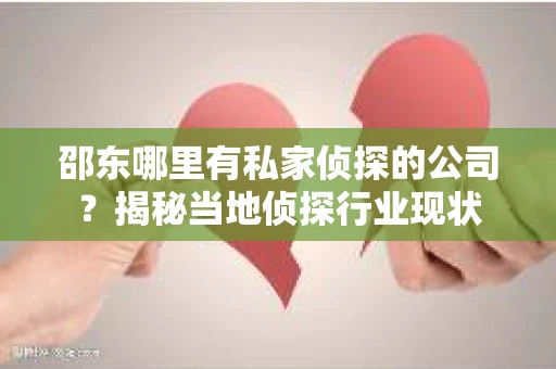 邵东哪里有私家侦探的公司？揭秘当地侦探行业现状