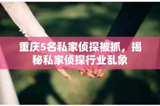 重庆5名私家侦探被抓，揭秘私家侦探行业乱象