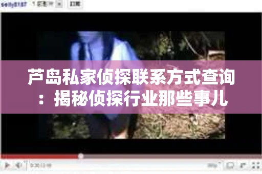 芦岛私家侦探联系方式查询：揭秘侦探行业那些事儿