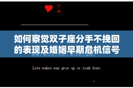 如何察觉双子座分手不挽回的表现及婚姻早期危机信号？